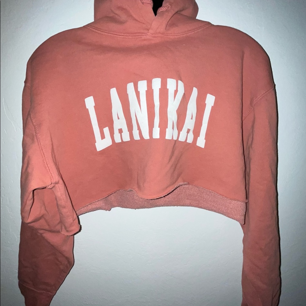 Pink Brandy Melville Cropped Lanikai Hoodie
